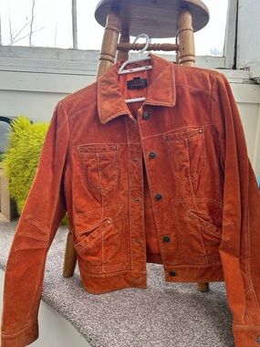 Danier Orange Suede Jacket